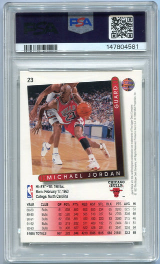 Michael Jordan 1993 - 1994 Upper Deck Card #23 PSA Graded 9
