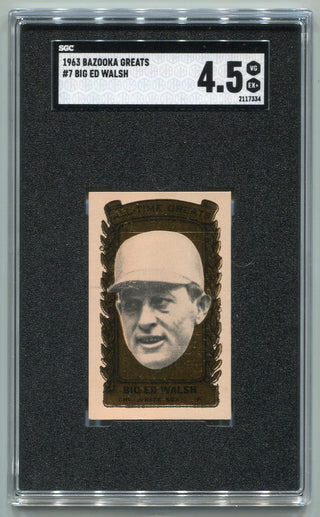 Big Ed Walsh 1963 Bazooka Greats Card #7 SGC Graded 4.5