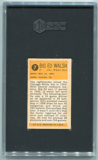Big Ed Walsh 1963 Bazooka Greats Card #7 SGC Graded 4.5