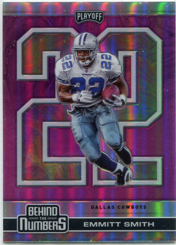 Emmitt Smith 2020 Panini Playoff Behind The Numbers Pink Prizm Card #BTN-6