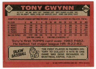 Tony Gwynn 1986 Topps #10 Card
