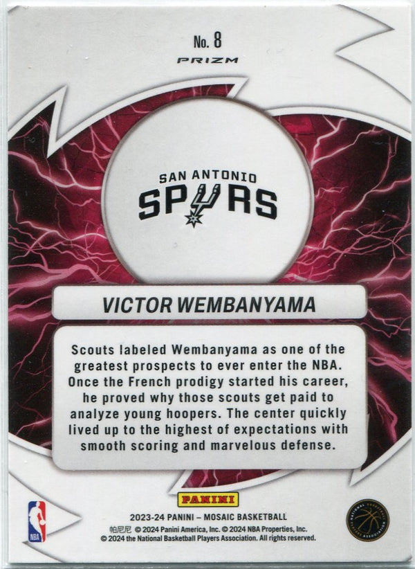 Victor Wembanyama 2023 - 2024 Panini Mosaic Thunder Road Prizm RC #8