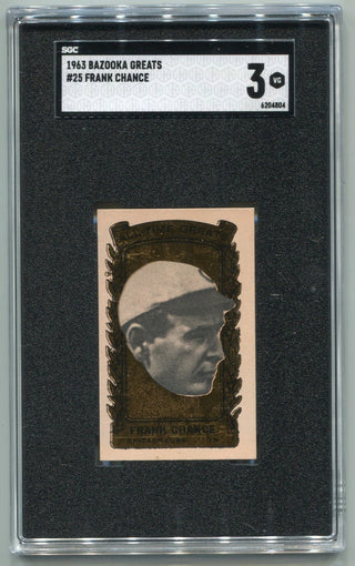 Frank Chance 1963 Bazooka Greats Card #25 SGC Graded 3