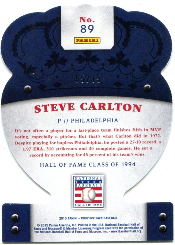 Steve Carlton 2015 Panini Crown Royale Silver Parallel Card #89 5/75