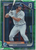 Max Anderson 2024 Bowman Chrome Green Lunar Refractor Card #BCP-128