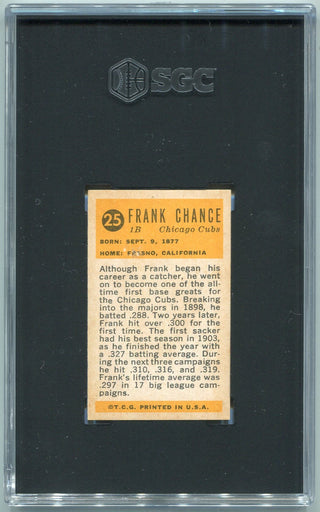 Frank Chance 1963 Bazooka Greats Card #25 SGC Graded 3