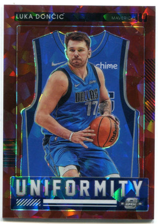 Luka Doncic 2020 Panini Contenders Optic #5 Uniformity Red Cracked Ice