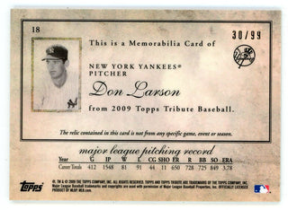 Don Larson 2009 Topps Patch Relic #18