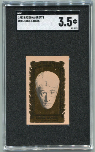 Judge Landis 1963 Bazooka Greats Card #30 SGC Graded 3.5