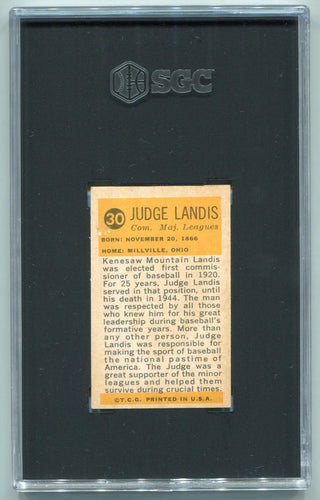 Judge Landis 1963 Bazooka Greats Card #30 SGC Graded 3.5
