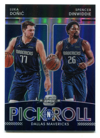 Luka Doncic/Spencer Dinwiddie Contenders Optic Pick & Roll #7 Card