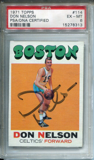 Don Nelson Autographed 1971 Topps Card #114 (PSA 6)