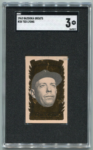Ted Lyons 1963 Bazooka Greats Card #38 SGC Graded 3