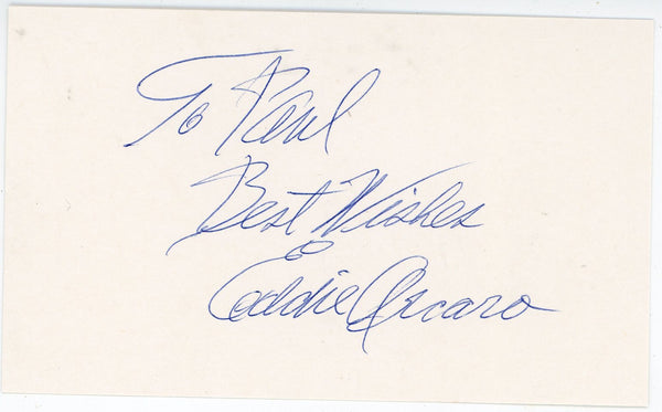 Eddie Arcaro Autographed Index Card