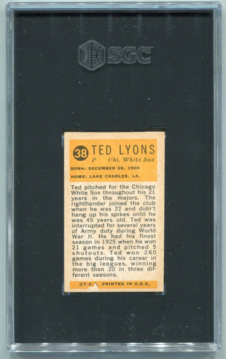 Ted Lyons 1963 Bazooka Greats Card #38 SGC Graded 3