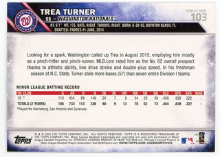 Trea Turner 2016 Topps Series One #103 Card