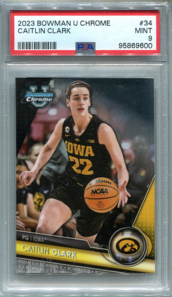 Caitlin Clark 2023 Topps Bowman U Chrome #34 PSA 9 Card