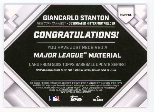 Giancarlo Stanton 2022 Topps Major League Materials #MLM-GS Card