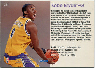 Kobe Bryant 1996 - 1997 NBA Hoops RC #281