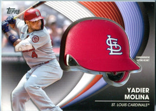 Yadier Molina 2022 Topps Series Two Commemorative Batting Helmet Card #BHYM