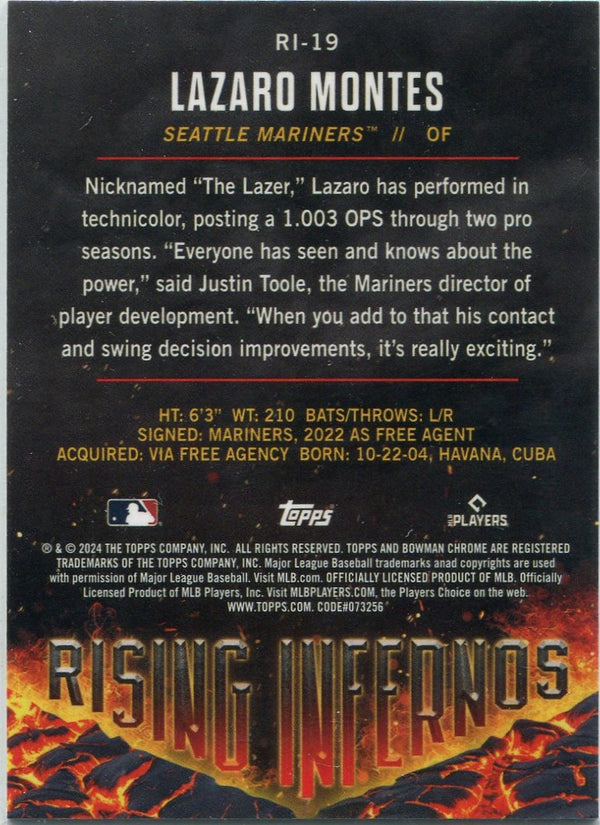Lazaro Montes 2024 Bowman Chrome Rising Infernos RC #RI-19