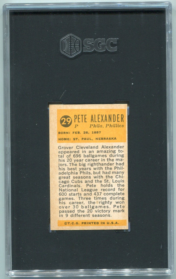 Pete Alexander 1963 Bazooka Greats Card #29 SGC Graded 3