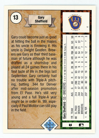 Gary Sheffield Upper Deck #13 Card