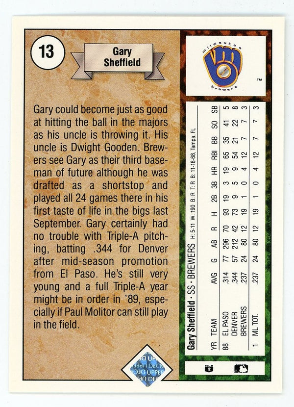 Gary Sheffield Upper Deck #13 Card