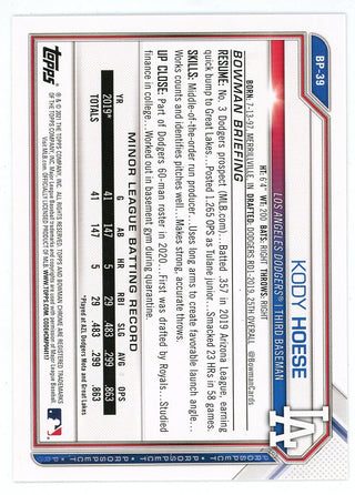 Kody Hoese 2021 Topps Bowman #BP-39