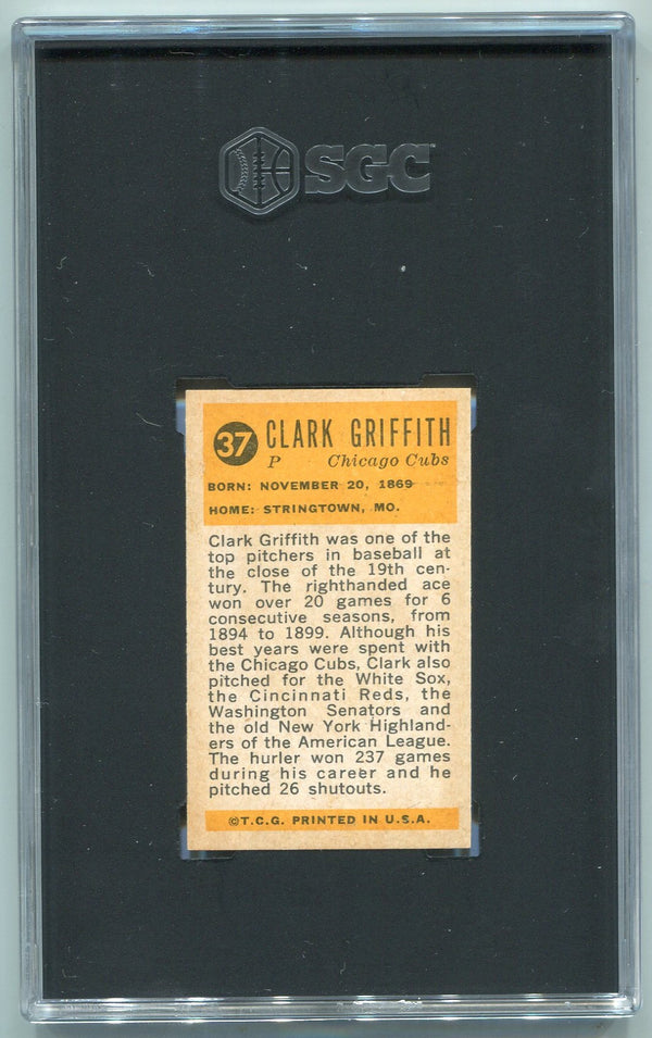 Clark Griffith 1963 Bazooka Greats Card #37 SGC Graded 3.5