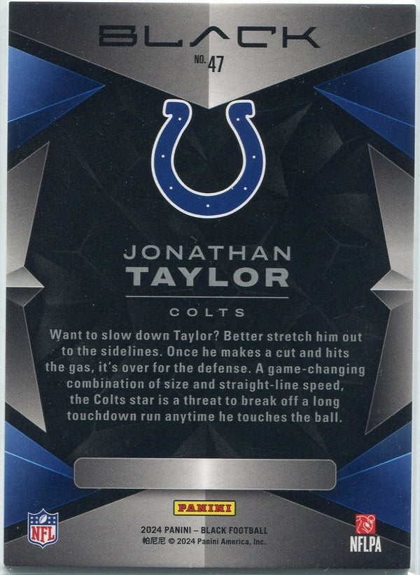 Jonathan Taylor 2024 Panini Black Sapphire Parallel Card #47 30/35
