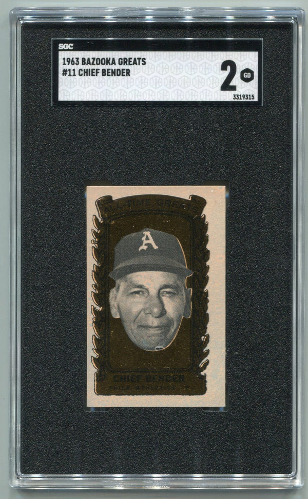 Chief Bender 1963 Bazooka Greats Card #11 SGC Graded 2