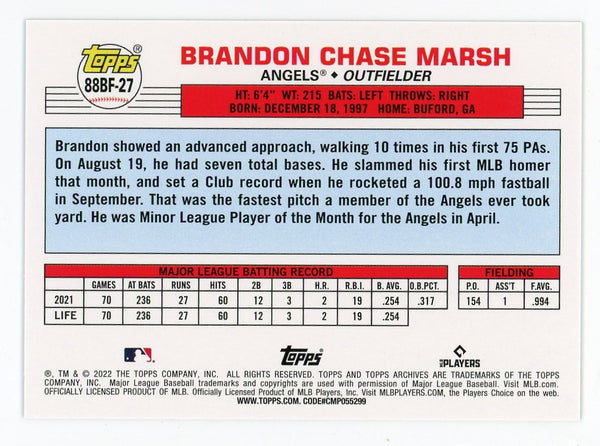 Brandon Marsh 2022 Topps Silver #88BF-27 Card