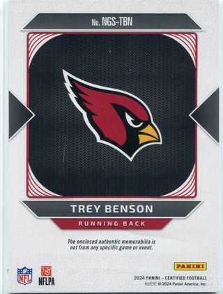 Trey Benson 2024 Panini Certified New Generation 2 Color Patch Teal Mirror Parallel RC #NGS-TBN 39/50