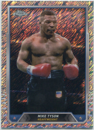 Mike Tyson 2024 Topps Chrome Boxing Shimmer Refractor Card #35