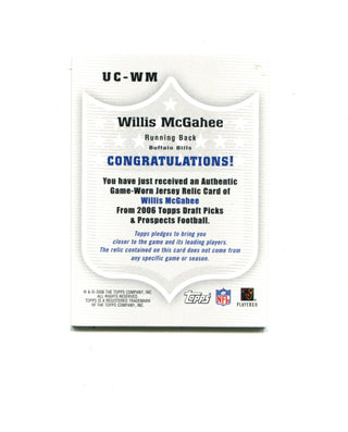 Willis McGahee 2006 Topps Upperclassman Class of '03 #UC-WM Card
