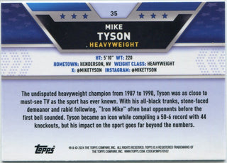 Mike Tyson 2024 Topps Chrome Boxing Shimmer Refractor Card #35