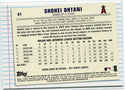 Shohei Ohtani 2020 Topps Of The Class Card #91