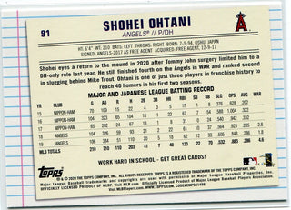 Shohei Ohtani 2020 Topps Of The Class Card #91