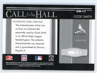 Ozzie Smith 2004 Donruss Timelines Call to the Hall Bat Relic #CH-17