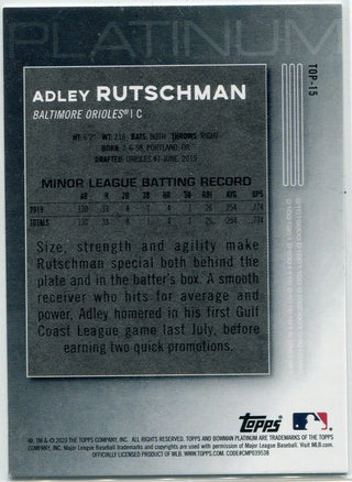 Adley Rutschman 2020 Bowman Platinum Chartreuse Parallel RC #TOP-15