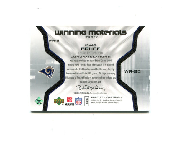 Isaac Bruce 2007 Upper Deck Winning Materials #WM-1B Card