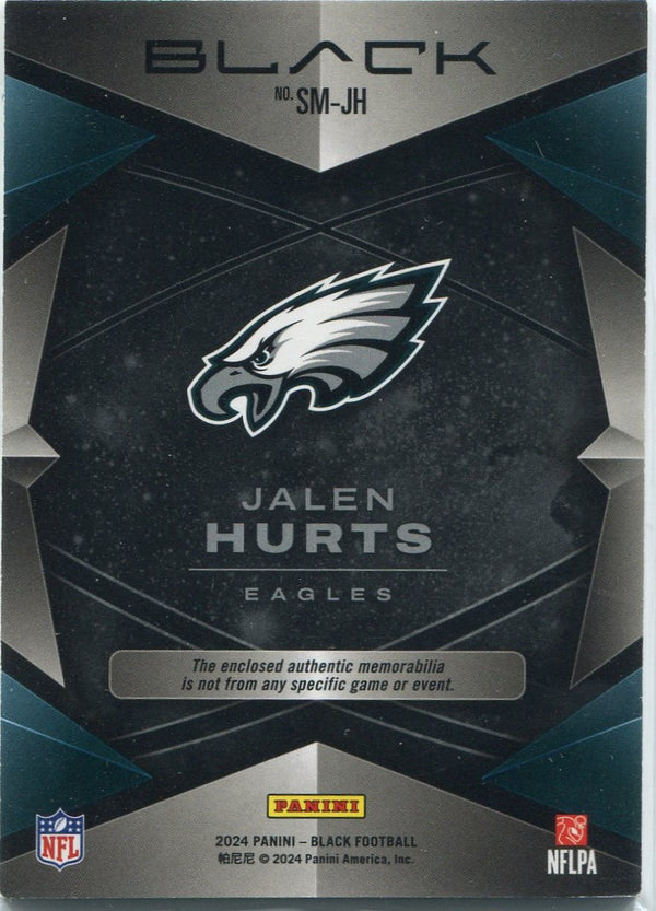 Jalen Hurts 2024 Panini Black Purple Parallel Jersey Card #SM-JH 14/99
