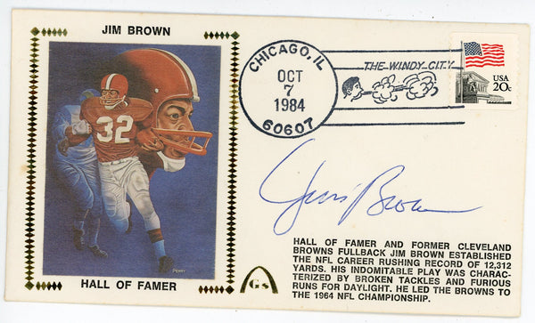 Jim Brown Autographed October 7th 1984 First Day Cover