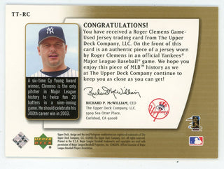 Roger Clemens 2003 Upper Deck Threads of Time Patch Relic #TT-RC