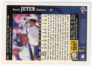 Derek Jeter 1997 Upper Deck Ken Griffey Jr's Hot List #331