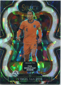 Virgil Van Dijk 2025 - 2026 Panini Select Road To FIFA World Cup Black And White Cracked Ice Card #189 183/380