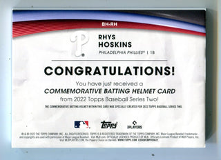 Rhys Hoskins 2022 Topps Series Two Commemorative Bat Card #BHRH