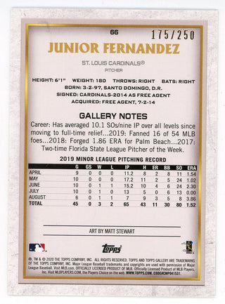 Junior Fernandez 2020 Topps Gallery Rookie Card #66