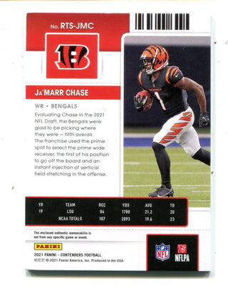 Ja'Marr Chase 2021 Panini Contenders Rookie Ticket #RTSMC Jersey Card